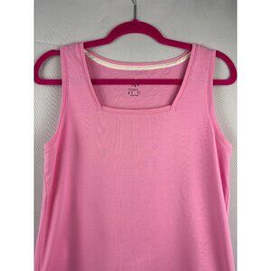 Isaac Mizrahi Live! Pink Sleeveless Tank Top Womens M Cotton Blend